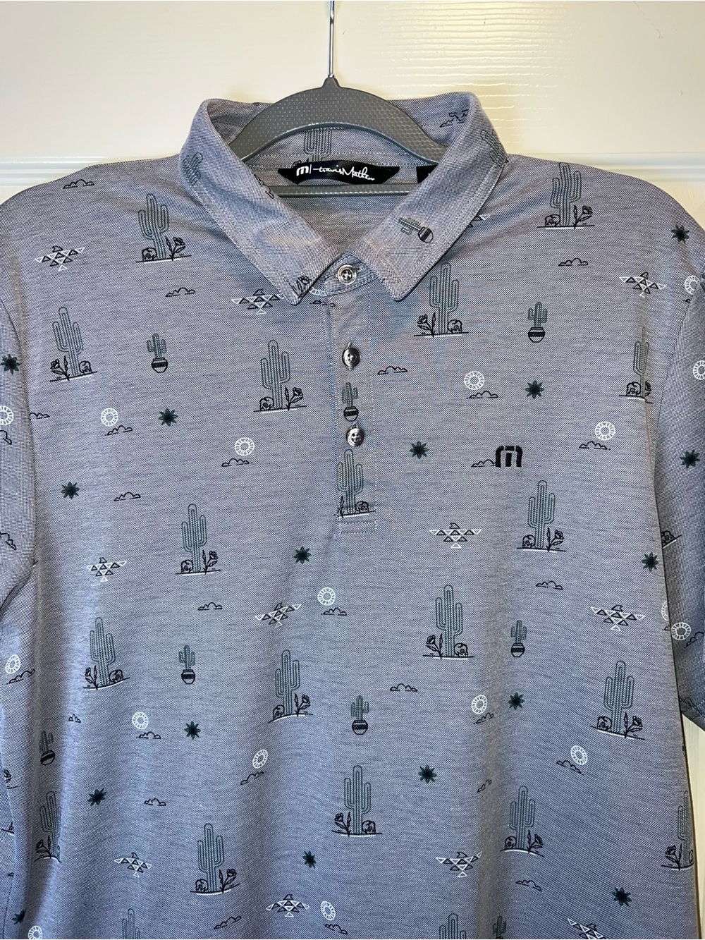 TRAVIS MATHEW Cactus/Desert Landscape Print Polo Shirt